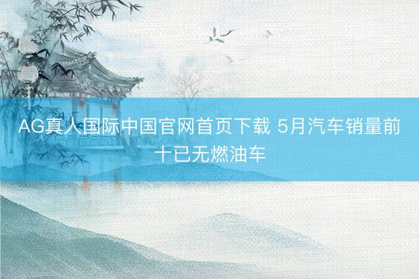 AG真人国际中国官网首页下载 5月汽车销量前十已无燃油车